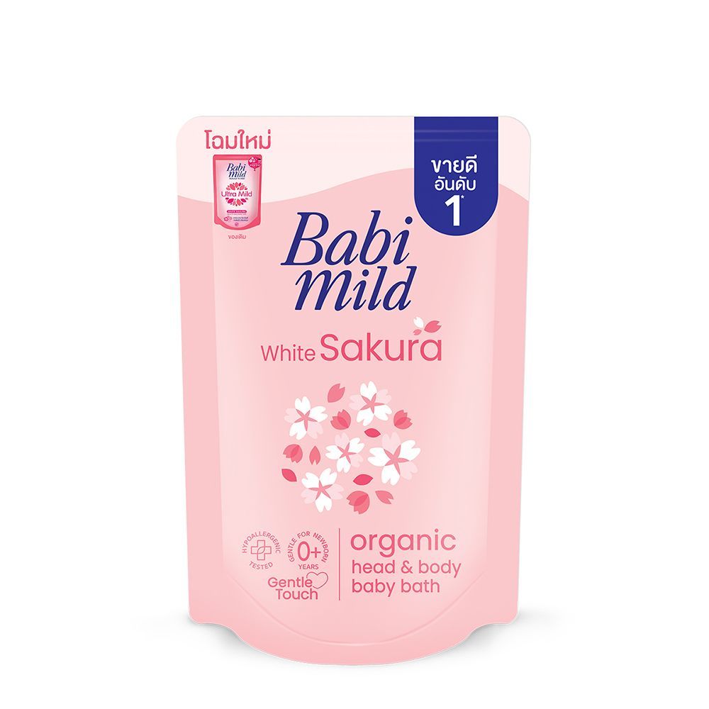 [สินค้าส่งด่วน] เบบี้มายด์สบู่เหลว ไวท์ซากุระออร์แกนิก รีฟิล350มล BABI MILD BATH WHITE SAKURA ORGANIC REFILL350ML