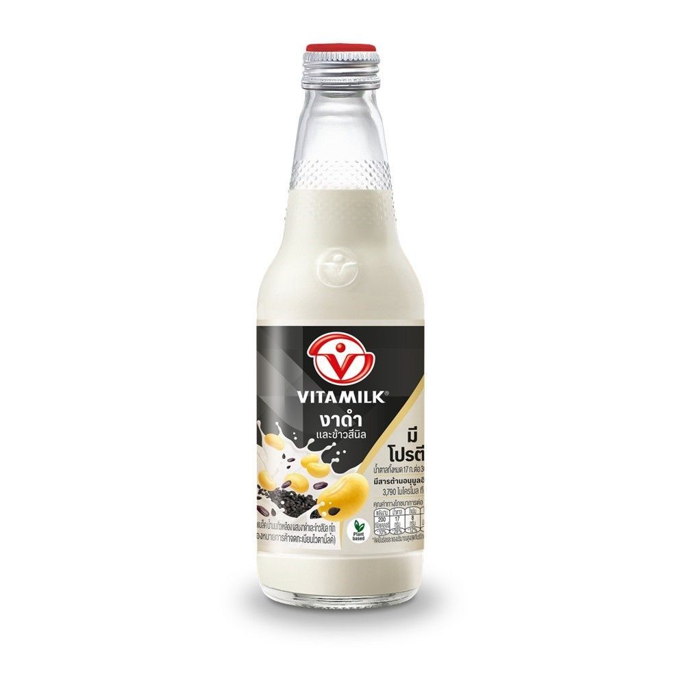 [สินค้าส่งด่วน] ไวตามิลค์ดับเบิ้ลแบล็คงาดำ(ขวด) 300มล. VITAMILK DOUBLE BLACK SESAME 300(BOTTLE)