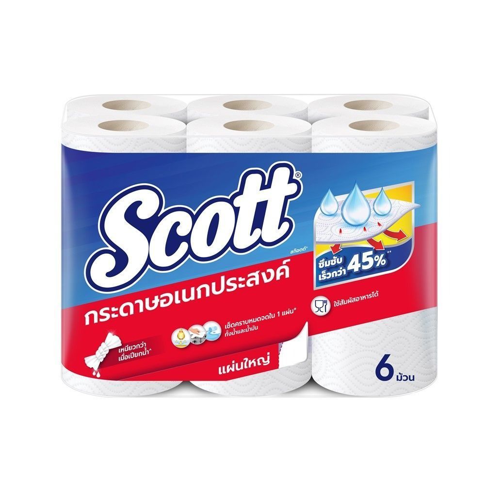 [สินค้าส่งด่วน]  กระดาษอเนกประสงค์สก๊อตตBR6ม้วน SCOTT TOWEL BIG BR6ROLL