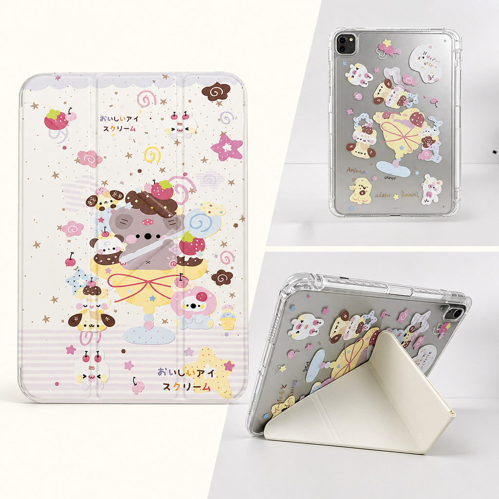 เคส iPadแบบพับได้ 3+Y for Air8 Air7 Gen11 A16 Gen10 Air6 Air4 Air5 10.9 ​​Gen 7/8/9 Pro11กันกระแทก