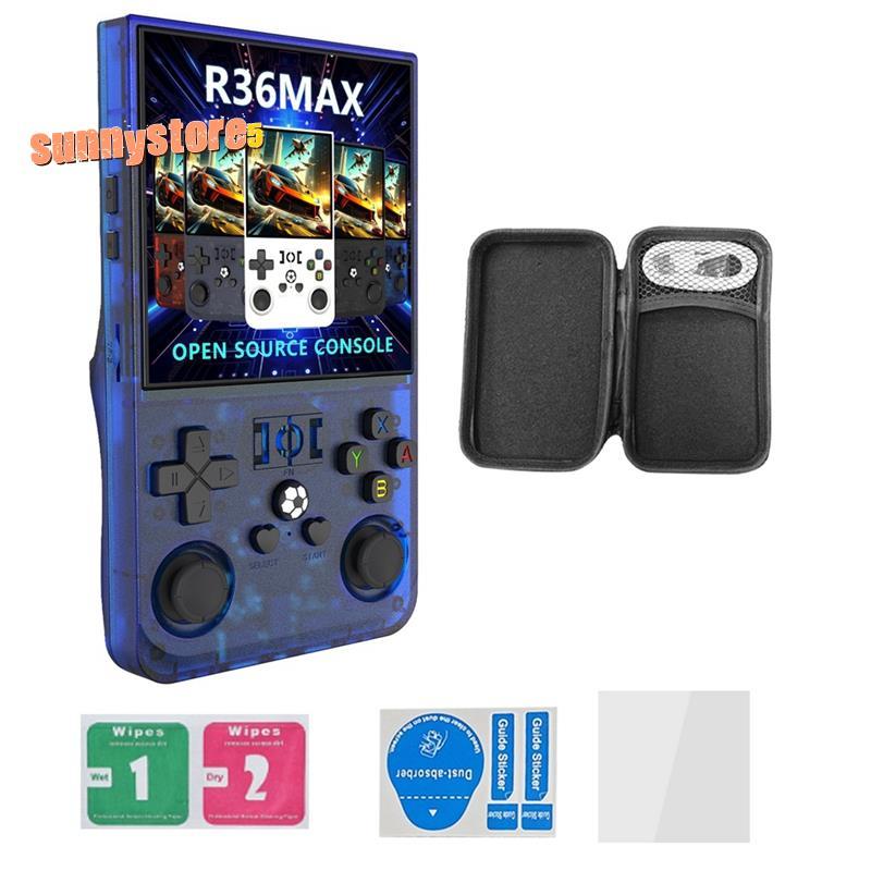 R36MAX Retro เกมคอนโซลมือถือ 128GB 4.0 นิ้วหน้าจอ IPS แบบพกพากระเป๋าเครื่องเล่นวิดีโอรองรับ 30 + Emu