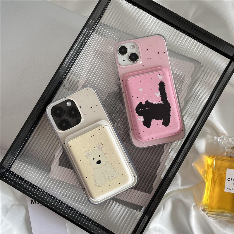wallet magsafe magsafe wallet Cat Puppy Magnetic Card Holder เหมาะสําหรับ vivoX100/X30/60/x70/80/y78