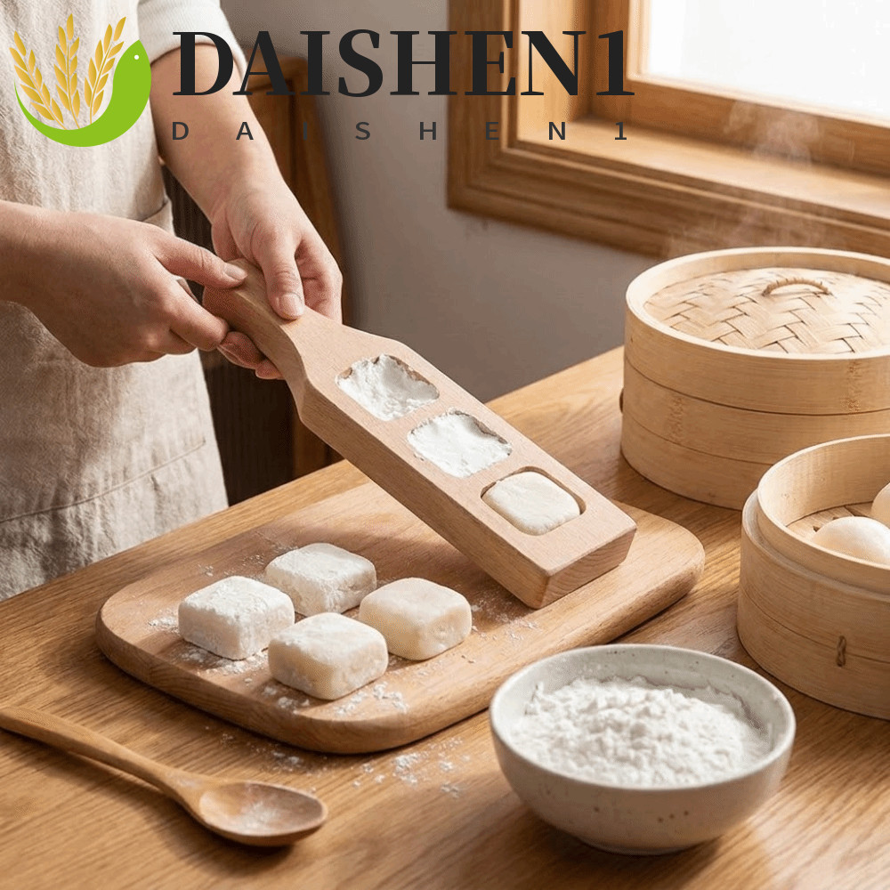 DAISHEN1 แม่พิมพ์เค้กถั่วเขียว, ไม้ทําด้วยมือไม้ Pastry Mold, Nut Cookies Mold Non-Stick Manual Doug