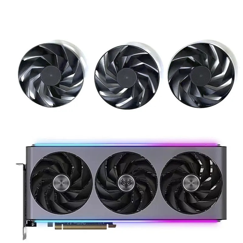 95 มม.6PIN FD10015M12D RX7900XTX GPU พัดลมสําหรับ Sapphire NITRO + AMD RadeonTM RX7900 XTX Vapor-X 2