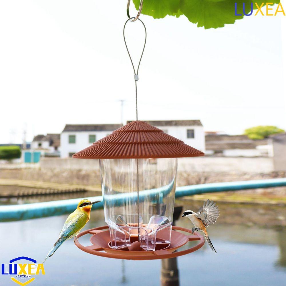 LUXEA เครื่องให้อาหารนกสําหรับสัตว์เลี้ยงแขวนด้วยเชือกแขวนประเภทบ้านเครื่องมือให้อาหาร Gazebo กลางแจ