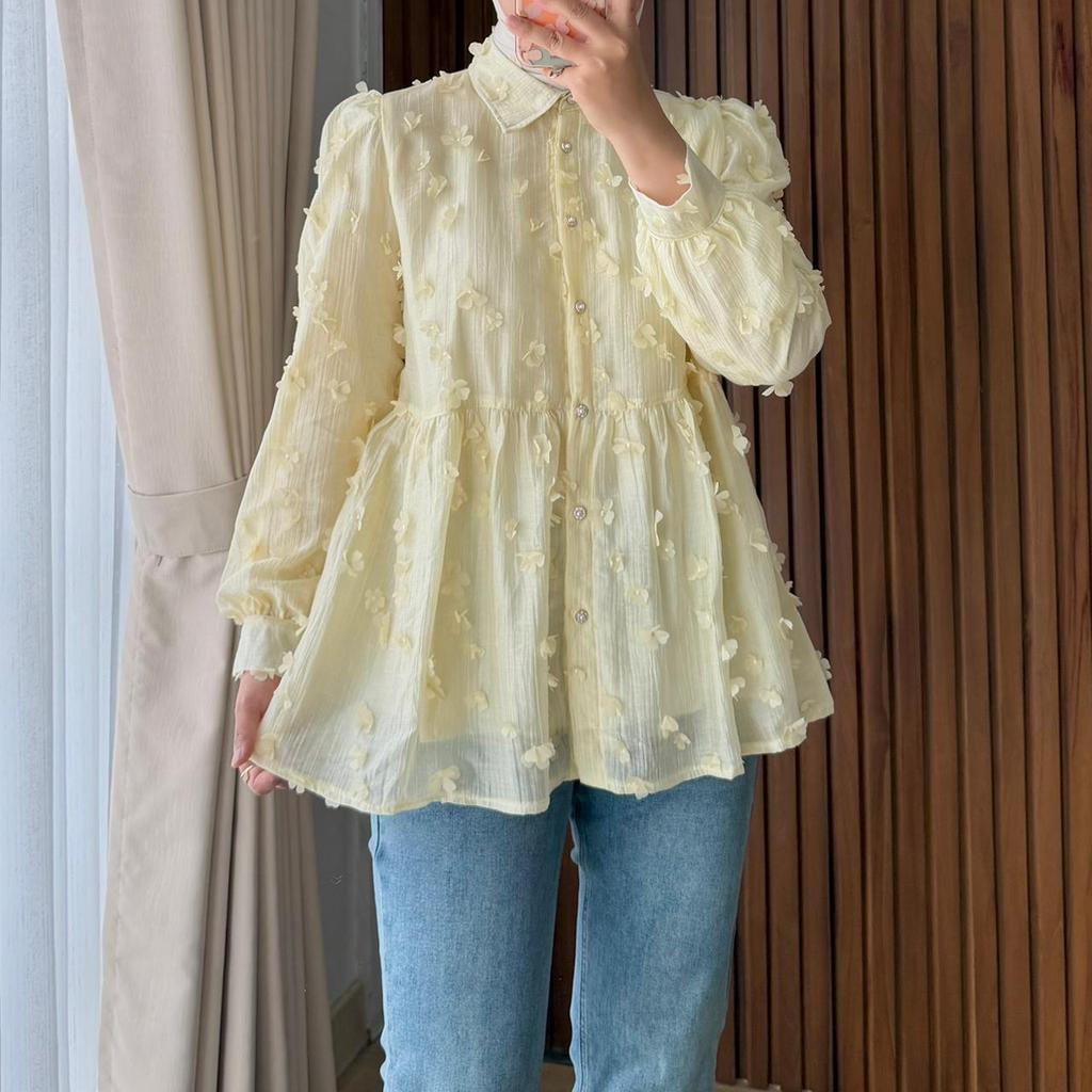 JASMINE BLOUSE FLOWER 3D BABYDOLL CHIC