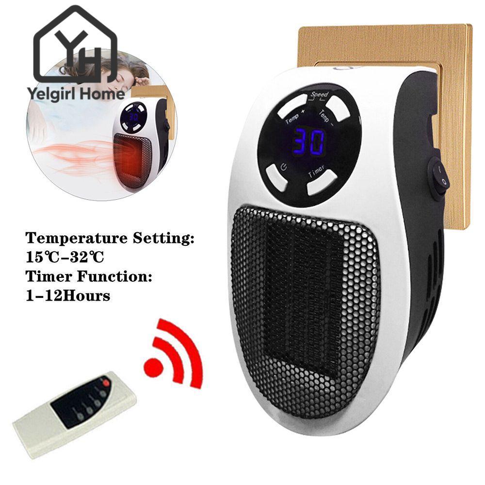 YELGIRLB Plug in Wall Heater, Safe PTC Electric Heater, Portable 500W Mini Room Heating Stove Home