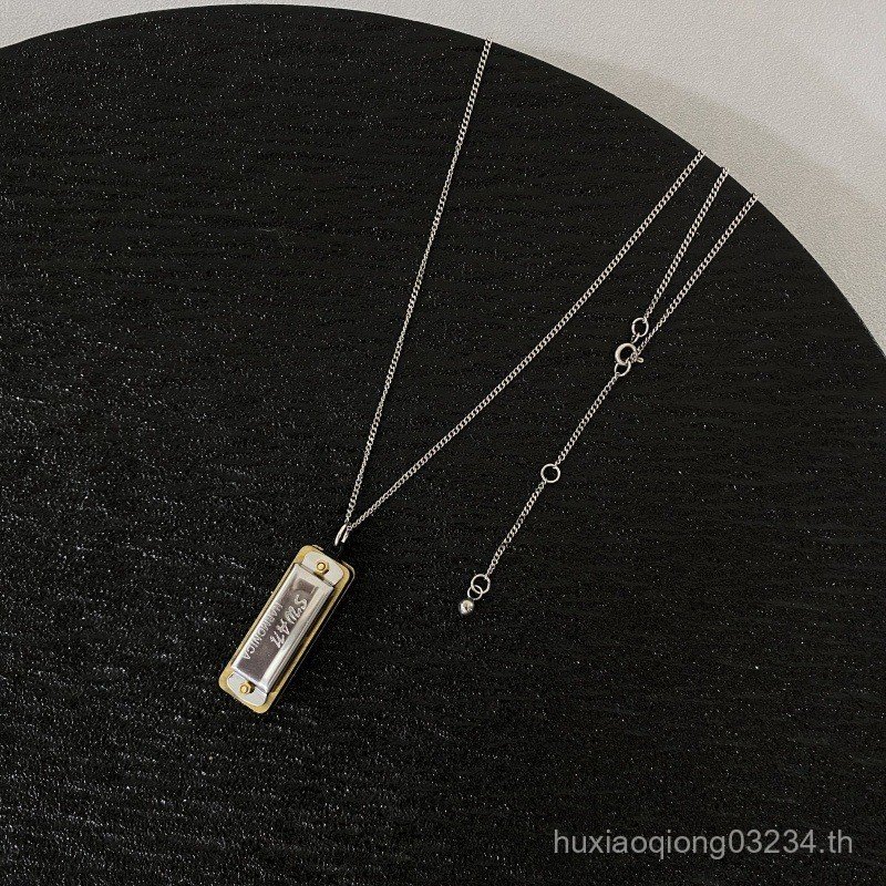 Fever Blogger สไตล์ Unisex สามารถเล่นสร้อยคอ Harmonica Niche Design คู่สไตล์เสื้อกันหนาว Clavicle Ch