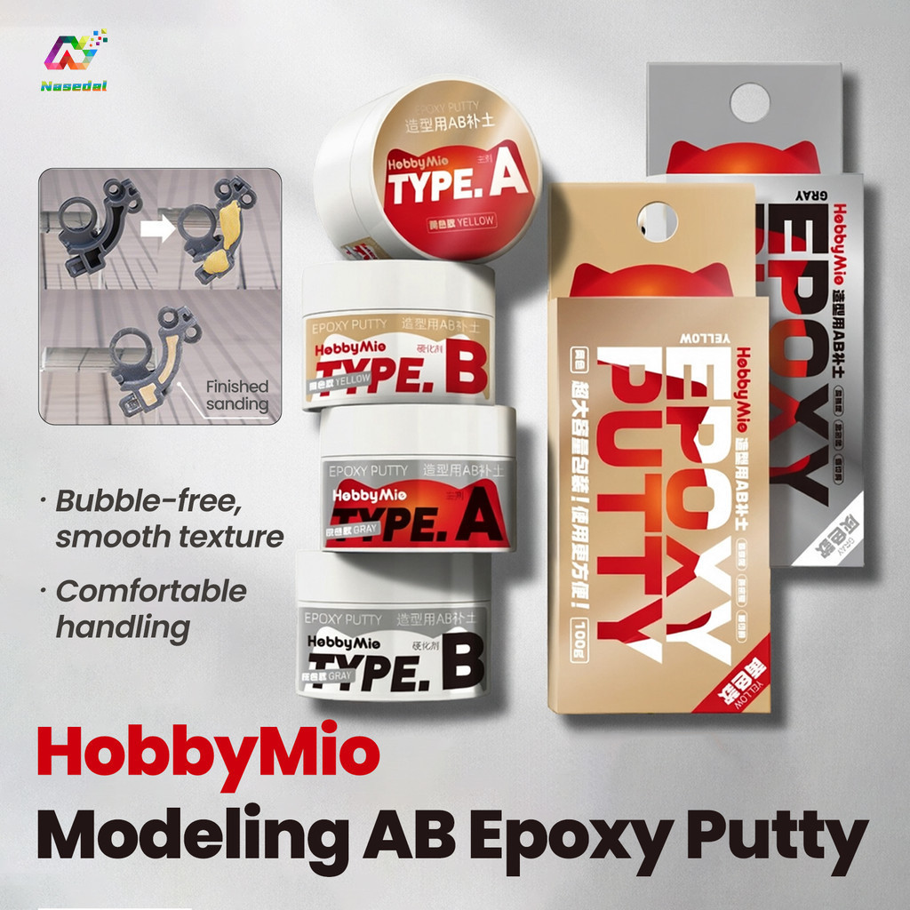 HobbyMio การสร้างแบบจําลอง AB Epoxy Putty สําหรับ Gundam ทหารรุ่น 2 ส่วน Epoxy Putty ตัดง่ายเหมาะสํา