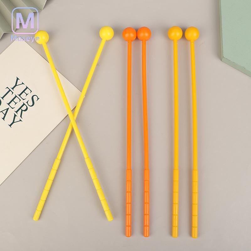Tianyuanfff 2 ชิ้นกลองกระทบ Stis Mallets Drumstis ผู้ใหญ่เด็ก Sti Mallet เครื่องดนตรีพลาสติกของเล่นเด็ก Well