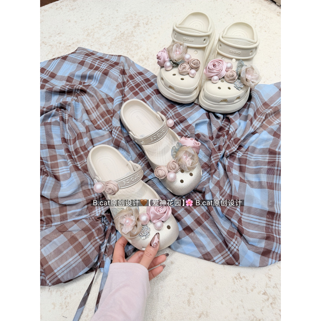 [Eros Garden] B. cat Original Hole Shoes Shoes Shoes Flower Ballet Shoes Flower Shoe Buckle Decorati