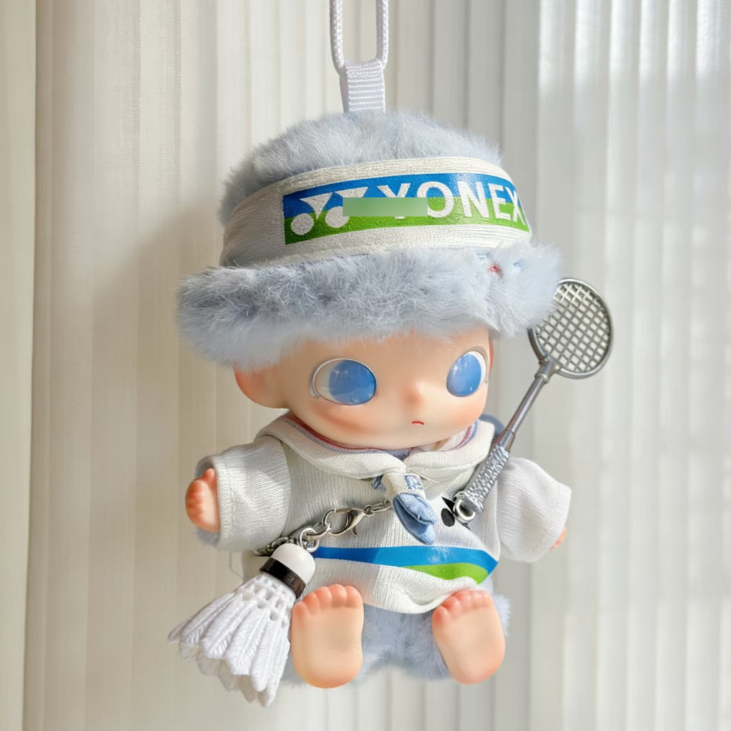 Dimoo ไดอารี่ใหม่ 15 ซม. Yonex แบดมินตันกีฬาแฟชั่นเสื้อผ้าเด็ก Labubu Crying Baby KT Universal