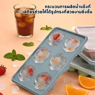 แม่พิมพ์ซิลิโคน บล๊อกน้ำแข็ง แม่พิมพ์ทำน้ำแข็ง 4/6/8 ช่อง พร้อมฝาปิด ซิลิโคนเกรดอาหาร DIY ถอดง่าย ใช้ซ้ำได้ แม่พิมพ์สบู่