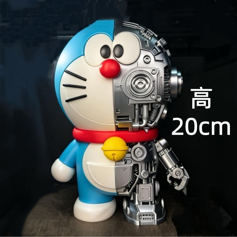 Doraemon Doraemon Doraemon Tinkerbell Terminator Semi-Mechanical สไตล์การ์ตูนรูปตุ๊กตาเครื่องประดับความสูง 20 ซม.