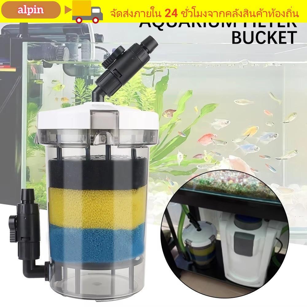 ALPIN Mini Fish Tank Filter,พร้อมผ้าฝ้ายกรองติดตั้งง่าย Aquarium Pre-filter,ขนาดเล็กคุณภาพสูงไม่มีปั๊มกรอง Barrel Water Filter