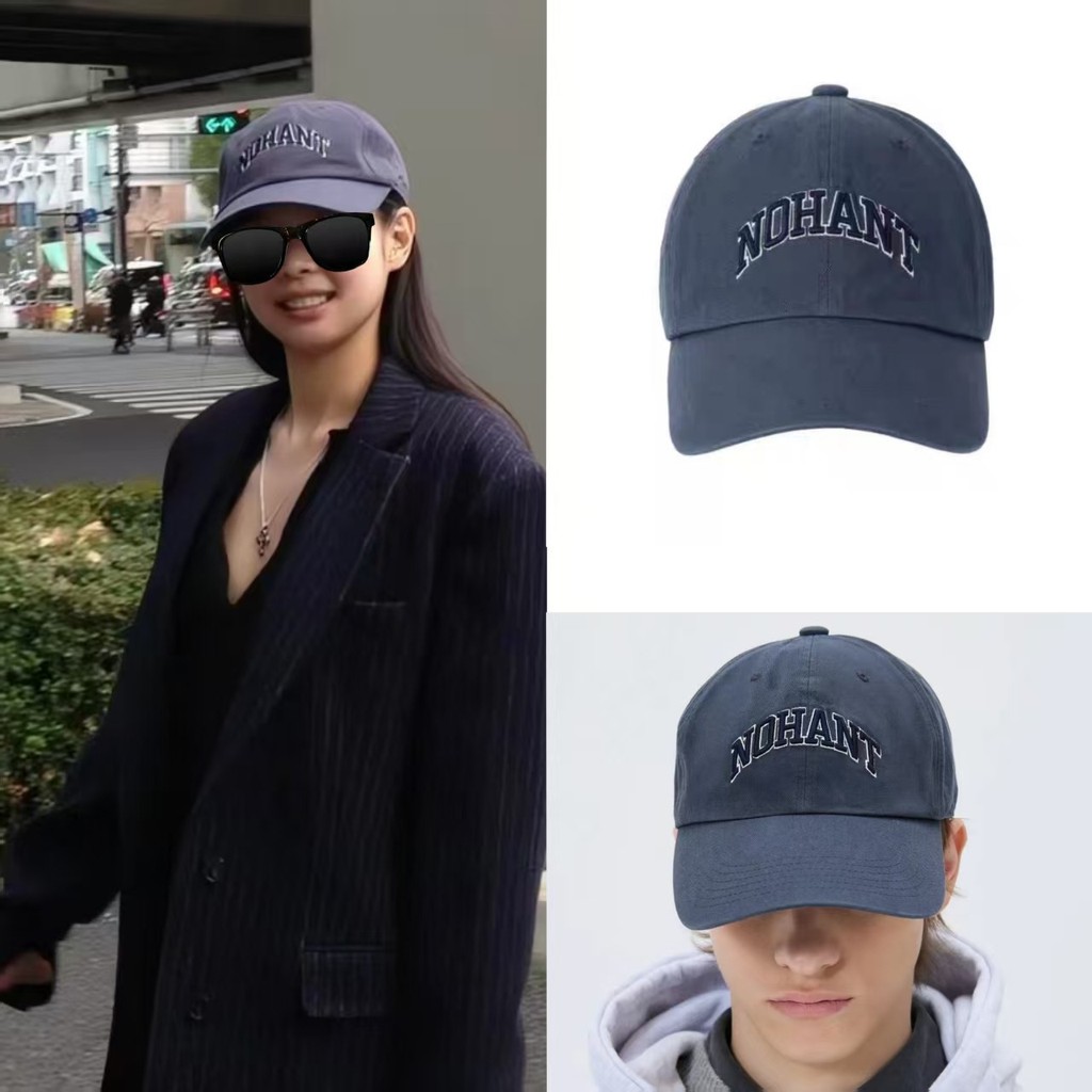 [SR-STUDIO] nohant jennie หมวกเบสบอลปักลายตัวอักษรลําลองสไตล์เดียวกันหมวกกันแดด PH6K