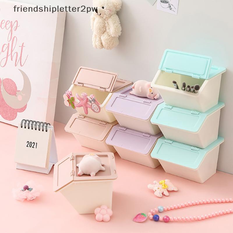 (แฟน) กล่องเก็บของตั้งโต๊ะสามารถทําความสะอาดได้ 3 สี Staable Folding Desktop Storage Simple And Easy Sundry Storage Drawer (TH)