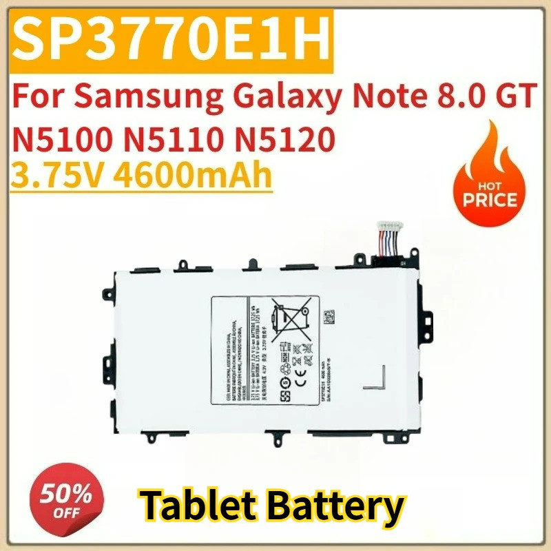แบตเตอรี่แท็บเล็ต 3.75V 4600mAh SP3770E1H สําหรับ Samsung Galaxy หมายเหตุ 8.0 GT N5100 N5110 N5120 เ