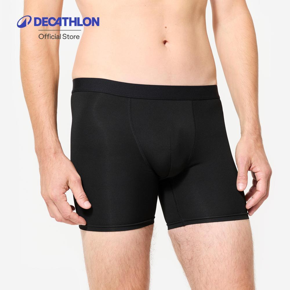 Decathlon Men'S Breathable Microfibre Boxers กางเกงบ็อกเซอร์ผู้ชายใส่วิ่ง ระบายอากาศได้ดี - Black