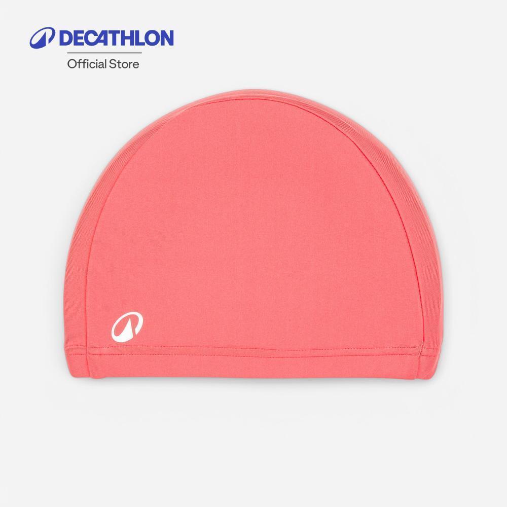 Decathlon Fabric Swim Cap Size M หมวกว่ายน้ำแบบผ้าขนาด M - Pink