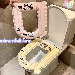 🆔888 แผ่นรองนั่งชักโครก ฝารองนั่งชักโครก รูปตัวU เบาะรองนั่งชักโครก🚽ลายการ์ตูน🧸