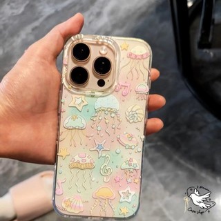 COD-ในไทย💥Dopamine Star Jellyfish Seagrass Polka Dots เคส For IPhone 17 16 13 11 15 12 14 Pro Max 8 Plus ใหม่ Imd Case