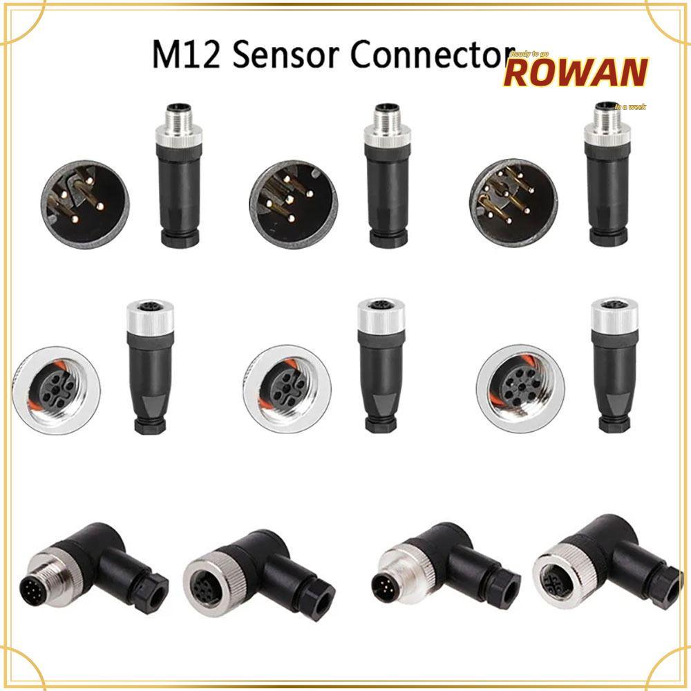 ROWANTH M12 Sensor Connector, 4 5 8 Pin Sensor Plug M12 Aviation Plug, M12 Sensor Cable Connector กั