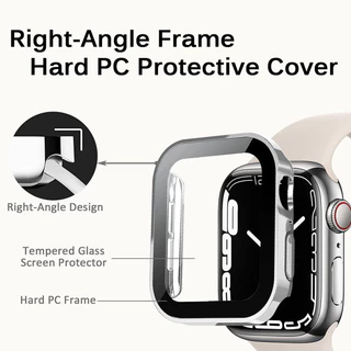 เคสกันน้ำ 2-in-1 พร้อมกระจกเทมเปอร์สำหรับ Apple Watch 38mm 40mm 41mm 42mm 44mm 45mm 46mm 49mm Series 1-11 SE Ultra – IP68 ป้องกันเต็มรูปแบบ