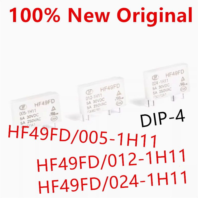 HF49FD/005-1H11 10 ชิ้น HF49FD/012-1H11 HF49FD/024-1H11 รีเลย์ไฟใหม่ HF49FD-005-1H11 .-HF024-FD49