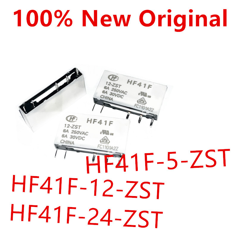 10 ชิ้น HF41F-5-ZST HF41F-12-ZST HF41F-24-ZST DIP-5 รีเลย์ไฟเล็กใหม่ HF41F/5-ZST HF41F/12-ZST .ZST .
