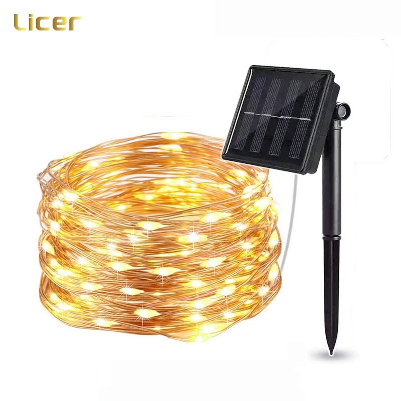 Licer Solar String Lights 12M/22M 8 Working Modes Waterproof Outdoor LED Fairy Lights