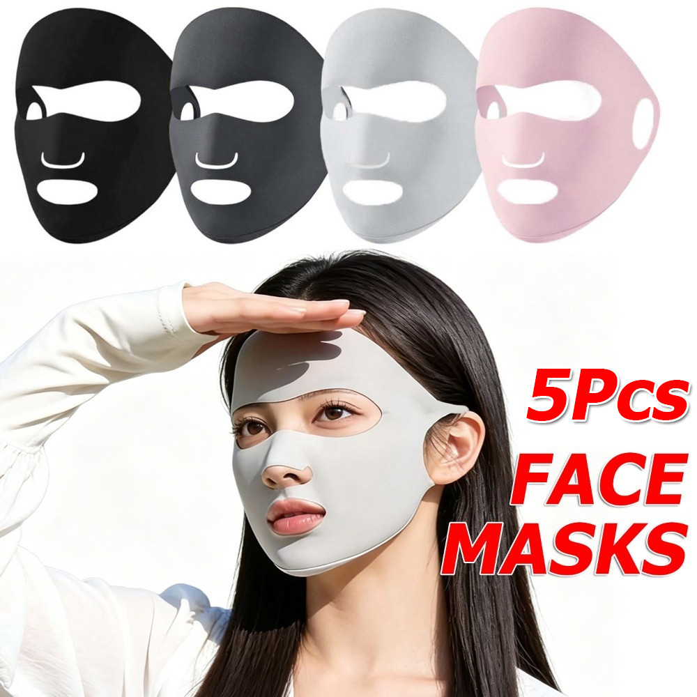 1/3/5 ชิ้น Face Shield แบบใช้ซ้ําได้สําหรับผู้หญิงและผู้ชาย/Uv Protection Breathable Sports Face Mask