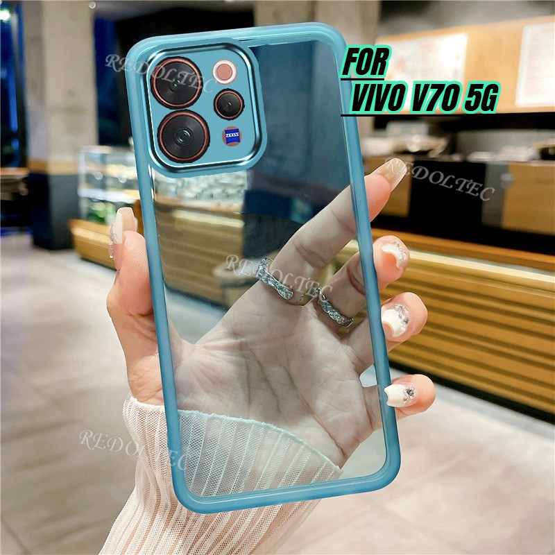 Vivo V70 5G ใหม่สีบริสุทธิ์บางเคสใส Vivo70 กันกระแทกฝาครอบโทรศัพท์ใสนุ่มพร้อมการป้องกันเลนส์กล้องเต็