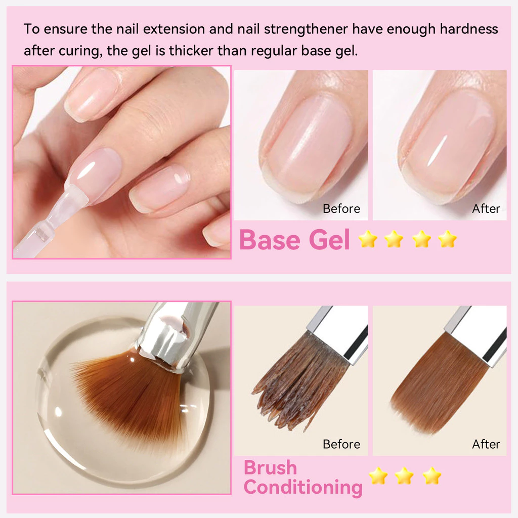 BORN PRETTY 6 In 1 รุ่นอัพเกรดใหม่เล็บกาวกดบนเล็บ Transfer ฟอยล์เจล BloomS Gel Extension Base Top Coat Function Gel 15ml thumbnail 9