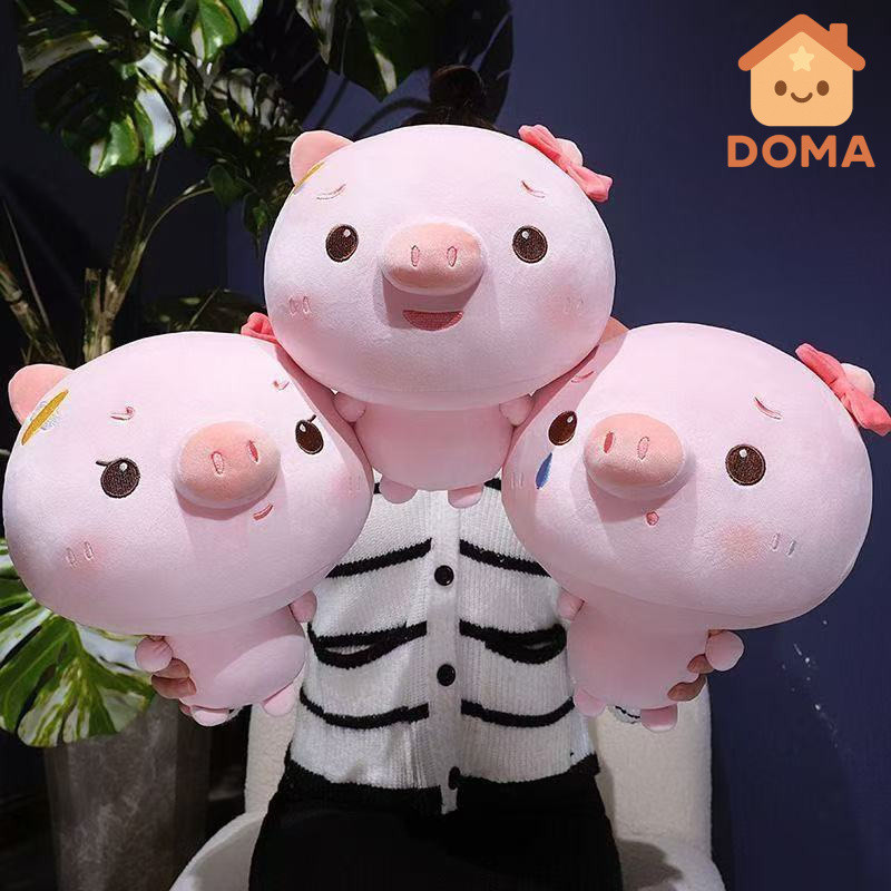 รับประกันของแท้ [รูปแบบใหม่] ku Piggy Doll Soft Cute Crying Pig Plush Doll Cute Healing Piggy Doll C