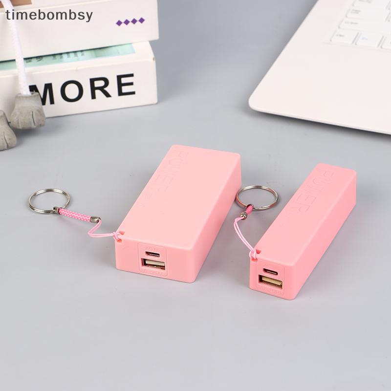 (time) เครื่องชาร์จมือถือ Battery Pa For Case DIY Box Protable Colourful Stroage Box (TH)