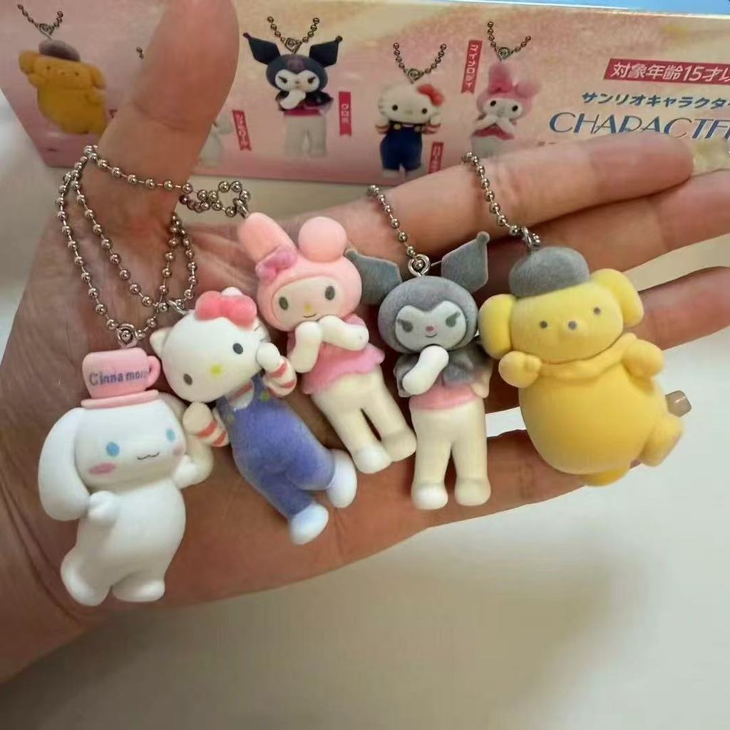 Sanrio Live Show กล่องตาบอดขายาว Hello Kitty Cinnamoroll My Melody Kuromi น่ารักพวงกุญแจกระเป๋าจี้ของเล่นเด็กของขวัญ