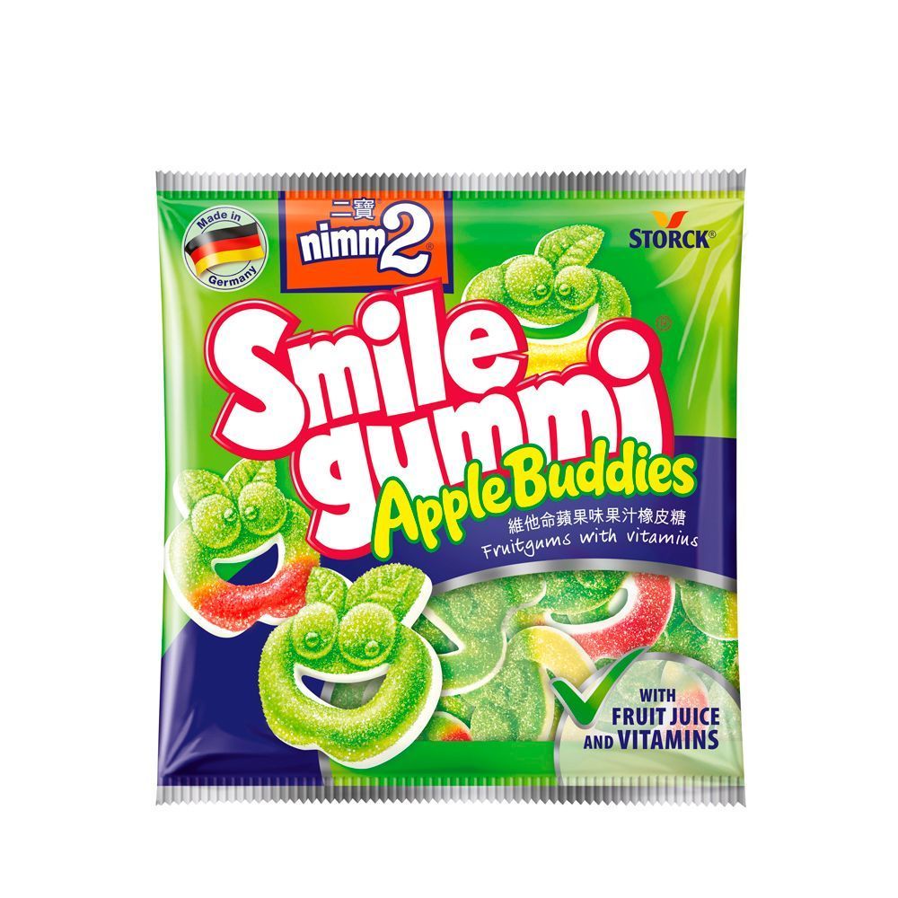 [สินค้าส่งด่วน] นิมม์ทูสไมล์แอปเปิ้ลบัดดี้ 90 กรัม NIMM2 SMILE GUMMI APPLE BUDDIES 90 G