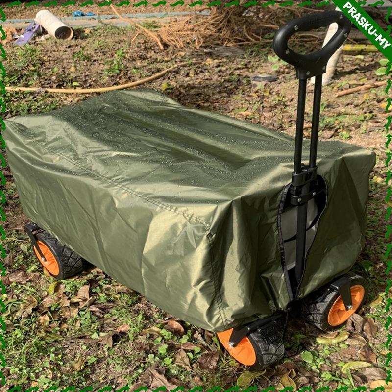 [PraskuMY] Garden Wagon Cover Wagon Cart Cover for Beach Cart Utility Folding Wagon Green