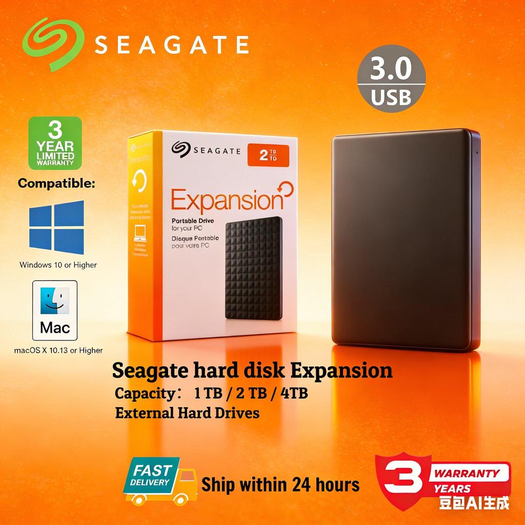 SEAGATE External Harddisk 2TB/4TB/1TB 2.5''Portable USB3.0 ส่งไว ราคาดี ของแท้💯 รับประกันคุณภาพ