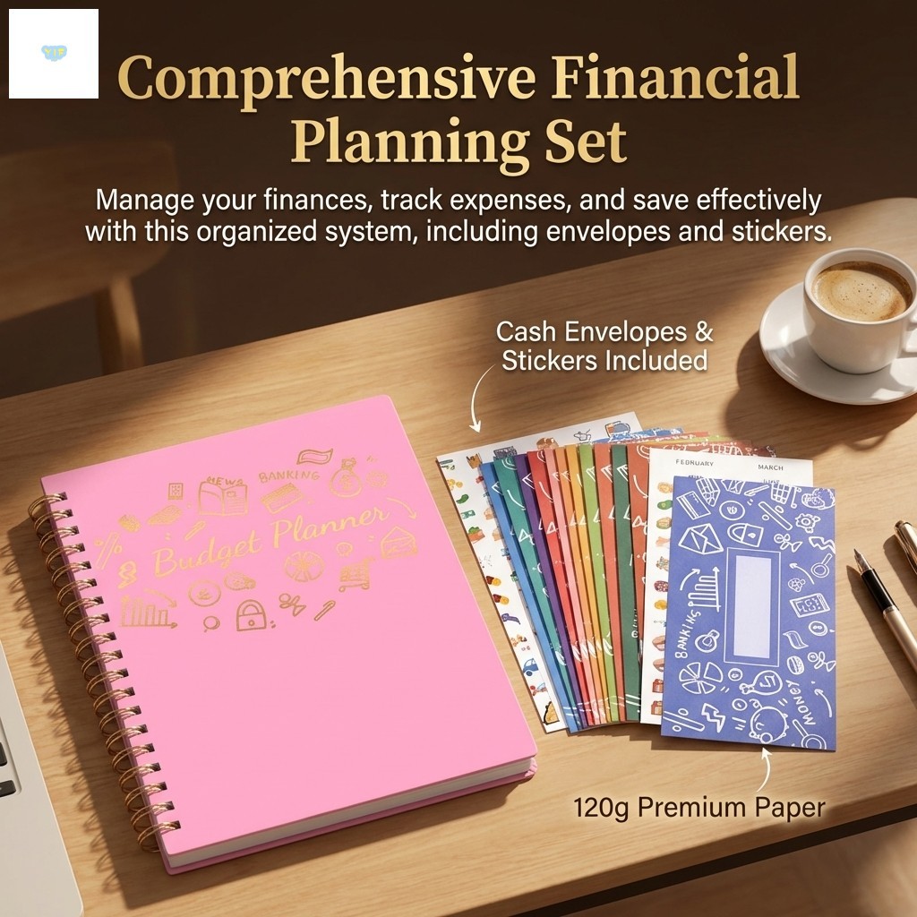 B5 Budget-Planner Notebook พร้อมถุงกระดาษสําหรับการจัดการการเงินกระดาษเป็นมิตรกับสิ่งแวดล้อมที่ทนทาน