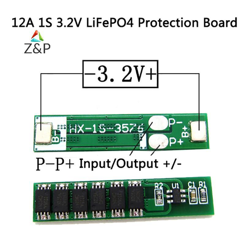 Z&P 12A 1S 3.6V LiFePO4 แบตเตอรี่ลิเธียมเหล็กฟอสเฟตแบตเตอรี่อินพุต Ouput แผ่นป้องกัน COD