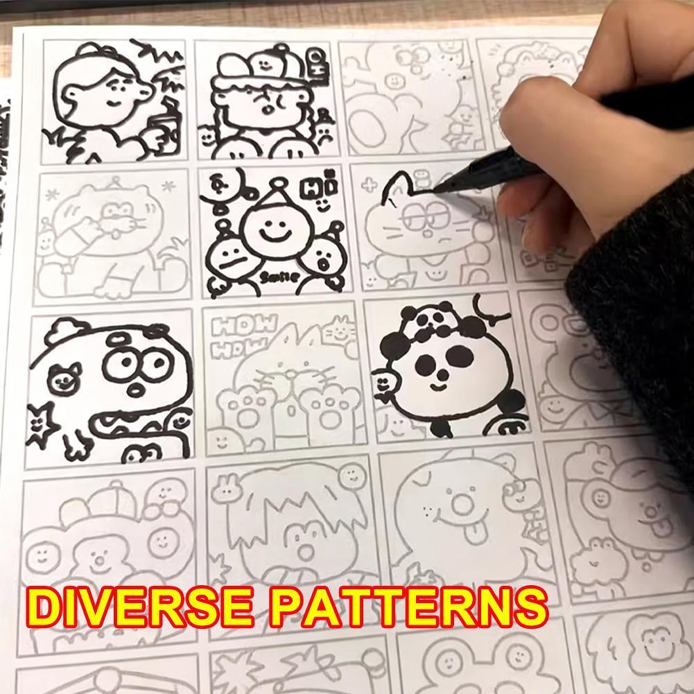 DIY สมุดวาดภาพสําหรับเด็ก Line Tracing Copying ระบายสีของเล่นเพื่อการศึกษาของขวัญสําหรับชายหญิงเด็กกระดาษของขวัญการ์ตูน