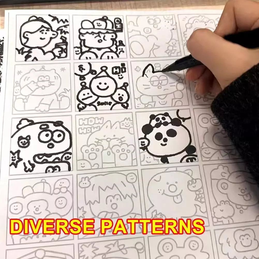 DIY สมุดวาดภาพสําหรับเด็ก Line Tracing Copying ระบายสีของเล่นเพื่อการศึกษาของขวัญสําหรับชายหญิงเด็กกระดาษของขวัญการ์ตูน