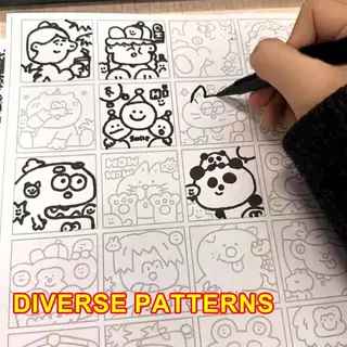 DIY สมุดวาดภาพสําหรับเด็ก Line Tracing Copying ระบายสีของเล่นเพื่อการศึกษาของขวัญสําหรับชายหญิงเด็กกระดาษของขวัญการ์ตูน