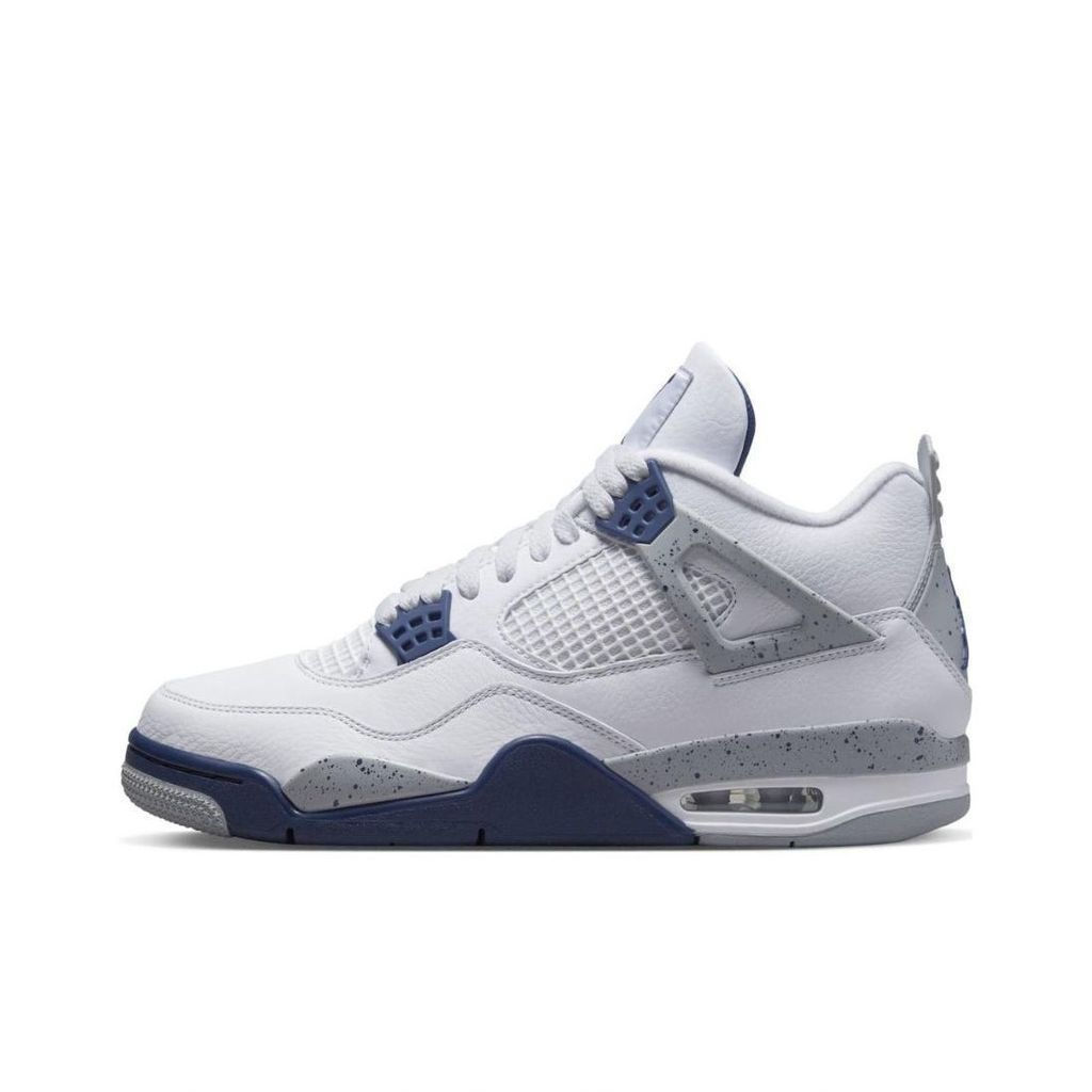 รองเท้าบาสเก็ตบอล Blue Electric Mother style4 รองเท้ากีฬาผู้ชายผู้หญิง Hot White Cement aj Big Paris