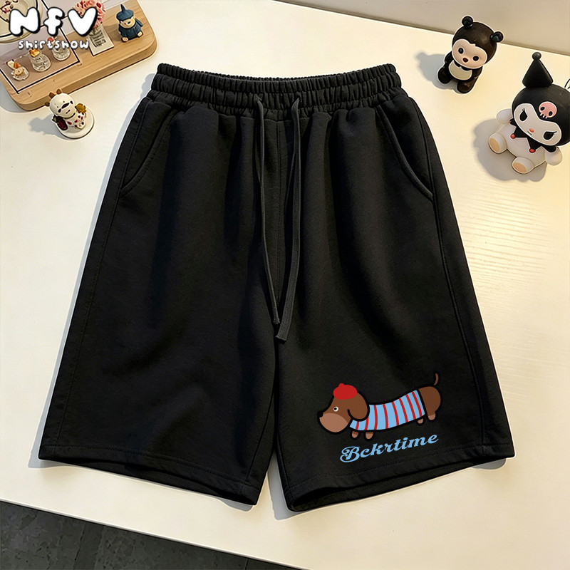 【ส่งจากไทย】NFV กางเกงขาสั้น ลำลอง เสื้อผญ ลายพิมพ์หมาดัชชุนน่ารัก ชุดหน้าร้อน หลวม ๆ กางเกงขาสั้นห้าส่วน YG1661