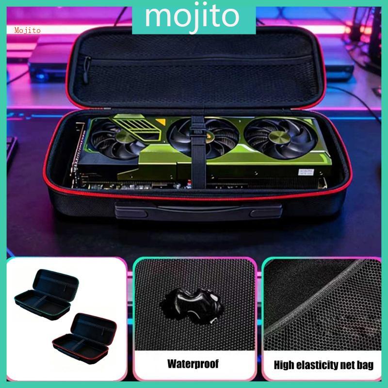 Mojito กระเป๋าการ์ดกราฟิก ABS สีดําพร้อมโครงสร้างเสริมถือสําหรับอุปกรณ์ RTX5090 RTX4090 RTX3090