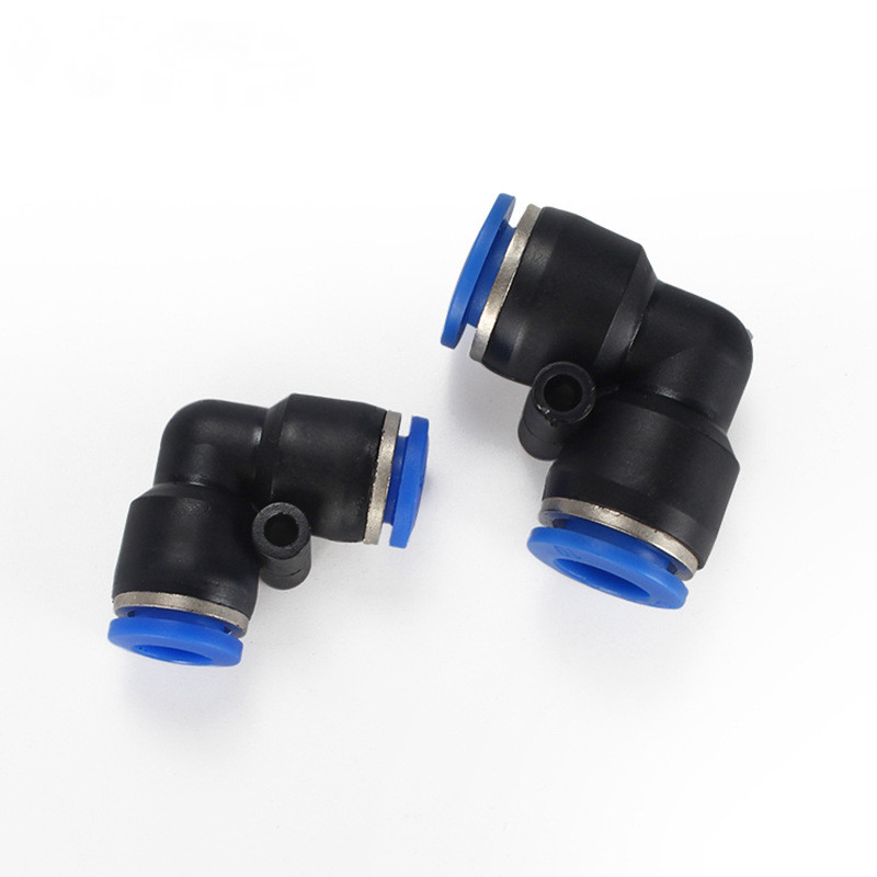 ข้องอ PV 90° ขั้วต่อลมนิวเมติก Push-in Hose Adapter PU 4 6 8 10 12 16mm Tube quick Joint