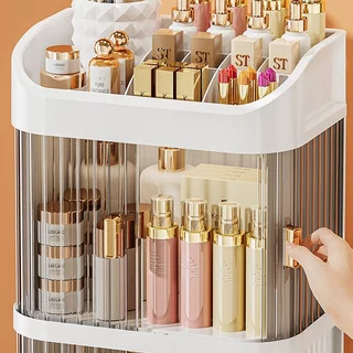BHQ กล่องเก็บเครื่องสำอาง ชั้นวางเครื่องสำอาง โปร่งใส พลาสติก หลายชั้น จัดระเบียบ โต๊ะเครื่องแป้ง